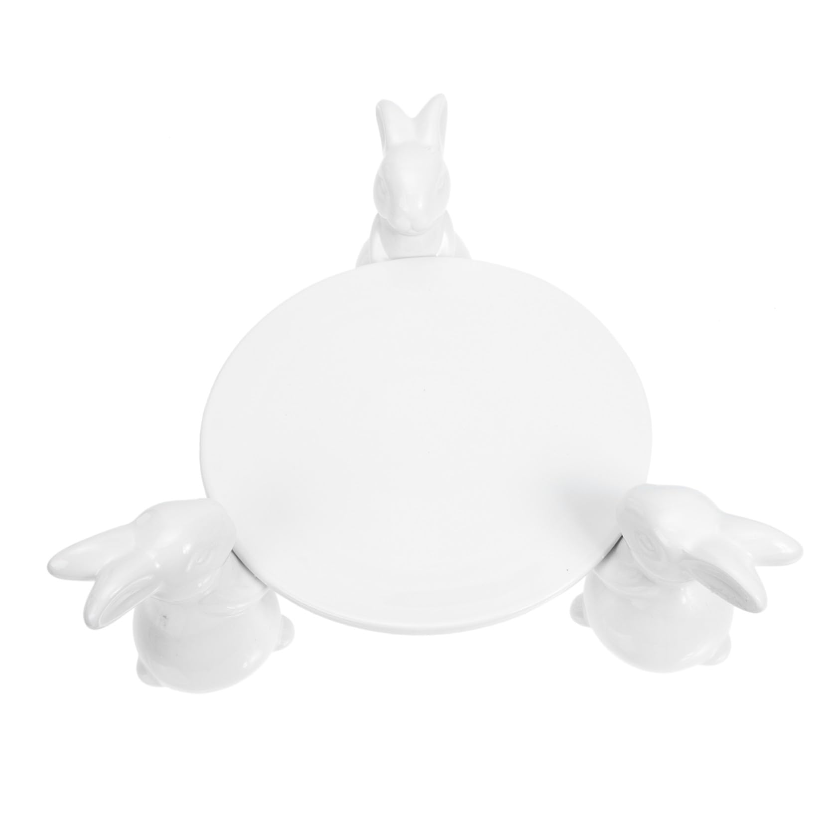 INOOMP Plato de Postre de Cerámica Conejo para Pascua y Té