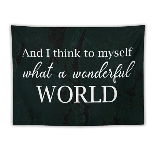Tapiz de pared inspirador Wonderful World de 152x203 cm para un hogar lleno de optimismo