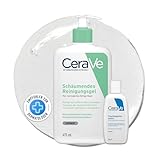 CeraVe Schäumendes Reinigungsgel und Feuchtigkeitslotion, Mit Hyaluronsäure, Für Gesicht und Körper, Ohne Duftstoffe, Auch bei Neurodermitis und Allergien, 473 ml + 88 ml