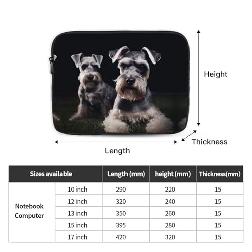 Funda para portátil 15 pulgadas con diseño de perro Schnauzer miniatura 4