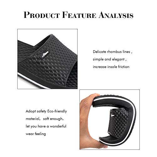 Funkymonkey Womens Bathroom Shower Slippers Indoor Home Beach Non Slip Sandal (10 M Us, Black/Fmb) #TOP3