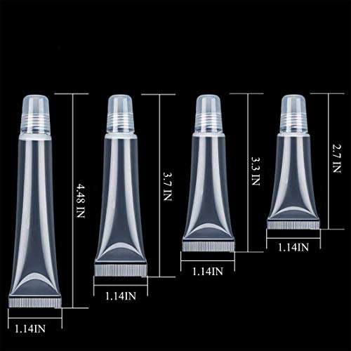 image for Hajoyful 90 PCS 5 ML Refillable Mini Clear Empty Lip Gloss Balm Contai