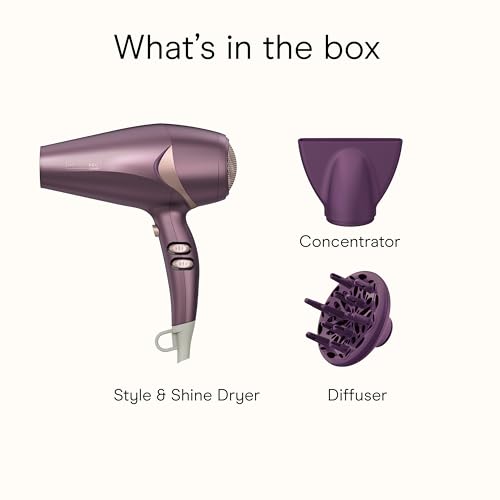 Conair INFINITIPRO Hair Dryer w/Diffuser & Concentrator, 1875W, Purple | Lightweight blow dryer with custom heat and speed, 5-ft cord for effortless styling on thick, fine, wavy, and curly hair - image 8