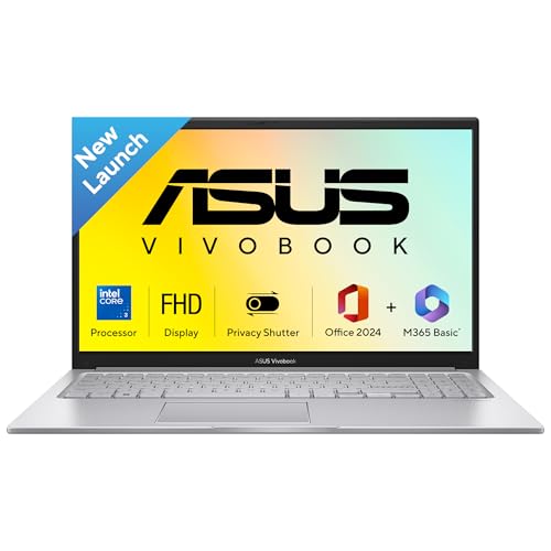 ASUS Vivobook 15 (2026),Intel Core 3 100U (14th Gen), Intel iGPU, 8GB/512GB,FHD,15.6"(39.6 cm),Windows 11 Home,M365 Basic(1 Year)* Office 2024,Cool Silver,1.7 Kg, X1504VAP-BQ1321WS,Thin & Light Laptop view 1