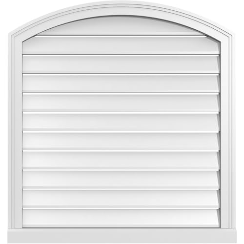 Ekena Millwork GVPAR32X3403SF Arch Top Surface Mount PVC Gable Vent, Factory Primed White