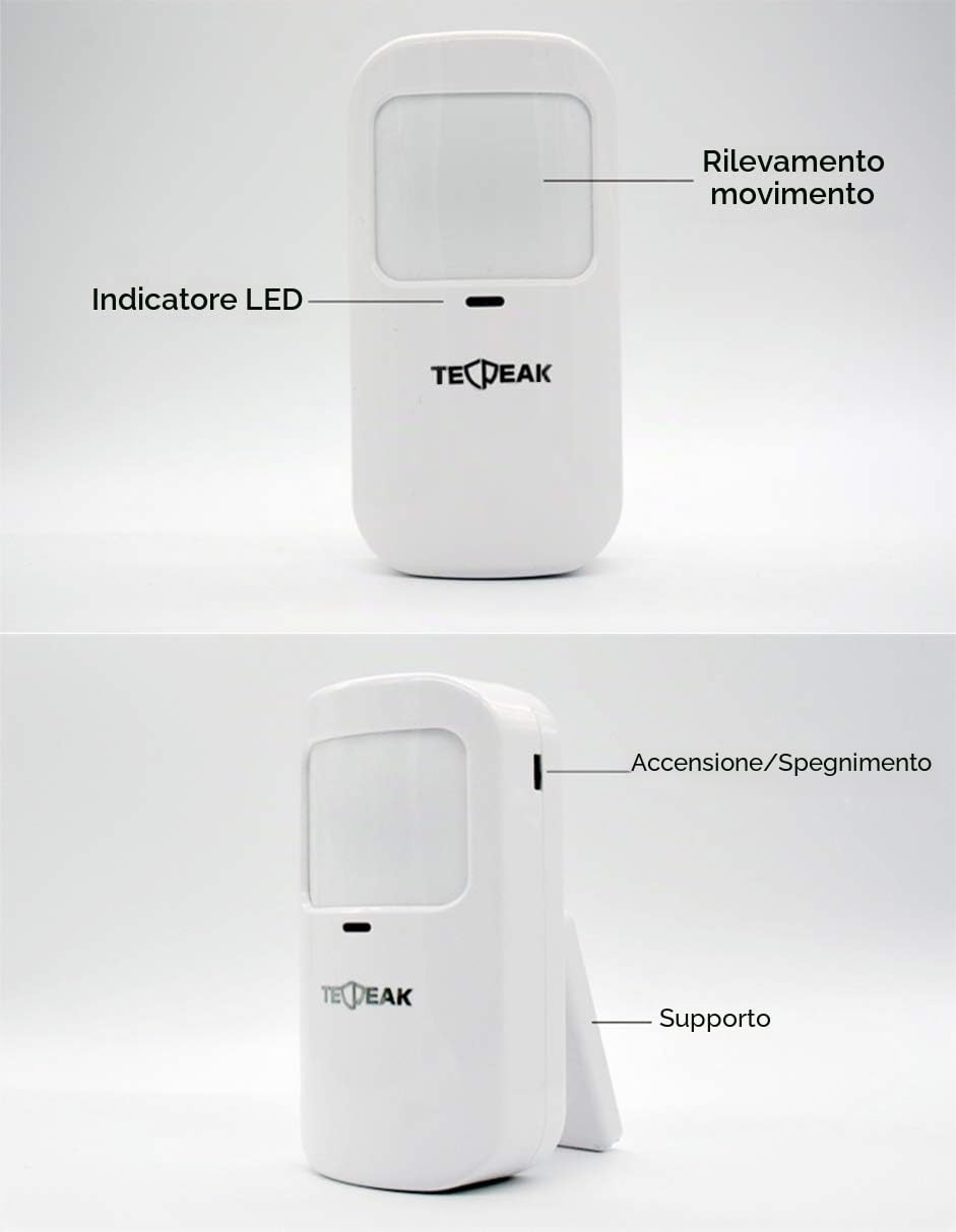 Sistema di allarme GSM/WLAN completo con telecamere di sorveglianza, sistema di allarme TECPEAK casa, sicurezza domestica, con telecamera esterna 1080P