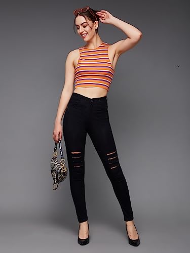 Image of Miss Chase Women's Skinny Fit High Rise Regular Length Denim Stretchable Jeans