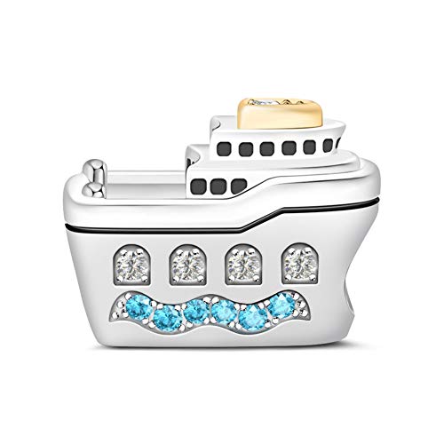 GNOCE Cruiser Ship Charm Colgante S925 Plata Esterlina Guía Tu Propio Barco Abalorios Para Pulsera Collar Regalo De Joyería Para Mujeres Hombres
