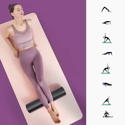 Rodillo de Yoga Semicircular de Espuma EPP Negro, Rodillo para Masaje Muscular de Espalda, Piernas y Brazos, Herramienta de Fitness para Terapia Física y Ejercicio miniatura 4