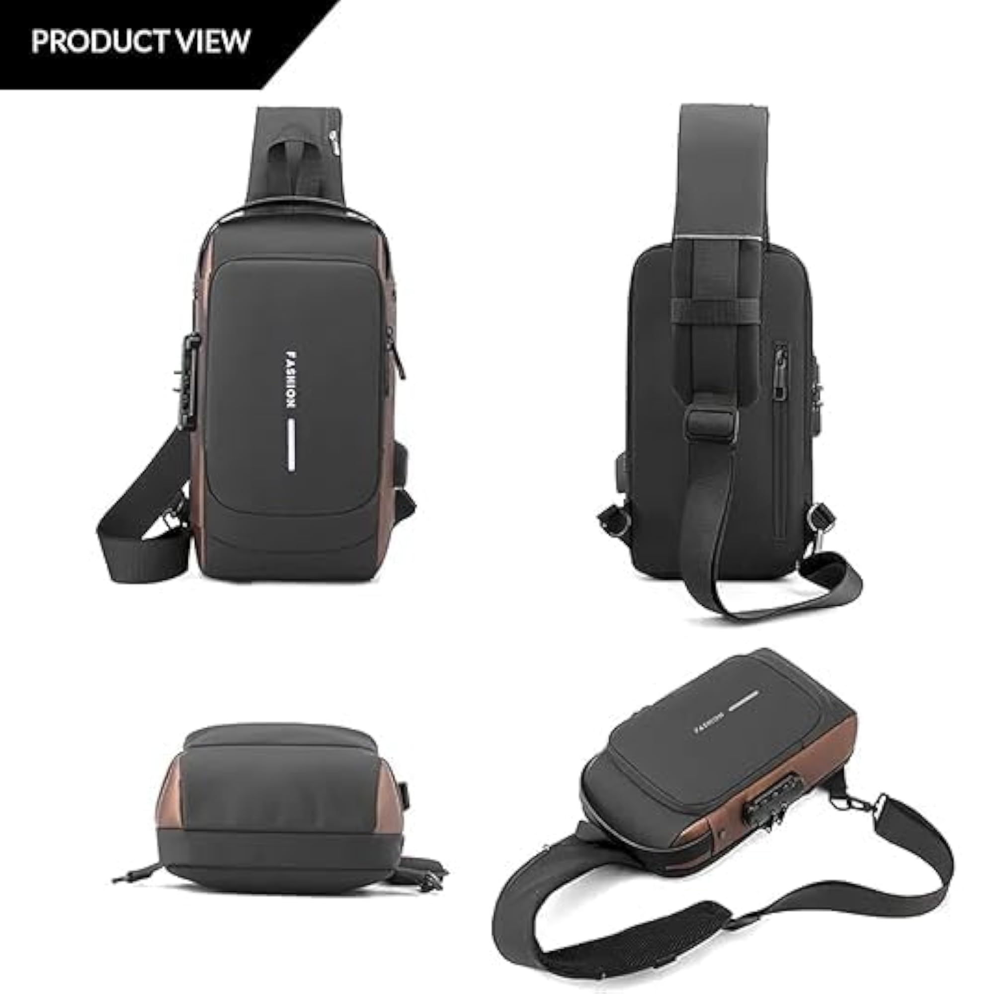 6L Waterproof Crossbody Backpack with USB Charging Port