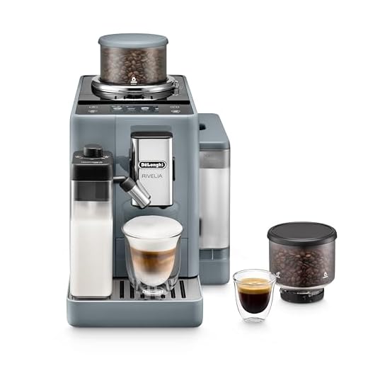 De'Longhi Rivelia Automatic Espresso Machine, Grinder & Frother, Easy Bean Switching, Pebble Gray