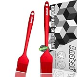 Anaeat High Heat Resistant Silicone Basting Pastry Brush Set of 2- Hygienic One-Pieces Design Spread Oil Butter for BBQ Grill Barbecue Baking Kitchen Cooking - BPA Free & Dishwasher Safe (10'+8.2')