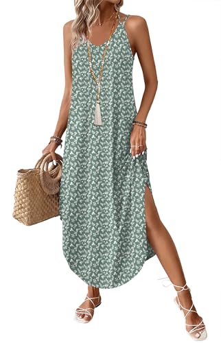 Image of WIHOLL Summer Dresses for Women 2026 Maxi Dress Boho Halter Dress Sundresses Beach Vacation Clothes Travel Outfits