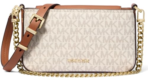 Michael Kors Womens Bryant Small Convertible Crossbody Bag Gold-Tone Hardware/Vanilla/Acorn