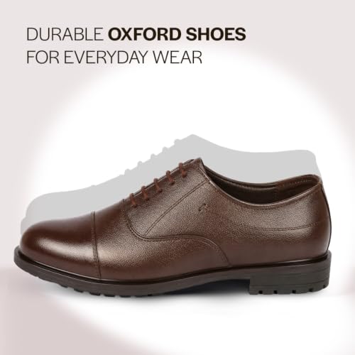 Image of FAUSTO Men's Genuine Leather Formal Office Comfort Broad Feet Oxford Lace Up Shoes