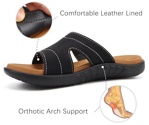 Image of KuaiLu Womens Fashion Orthotic Slides Ladies Athletic Yoga Mat Memory Foam Walking Sandals Thick Cushion Recovery Summer Beach Slippers Comfortable Plantar Fasciitis Arch Support