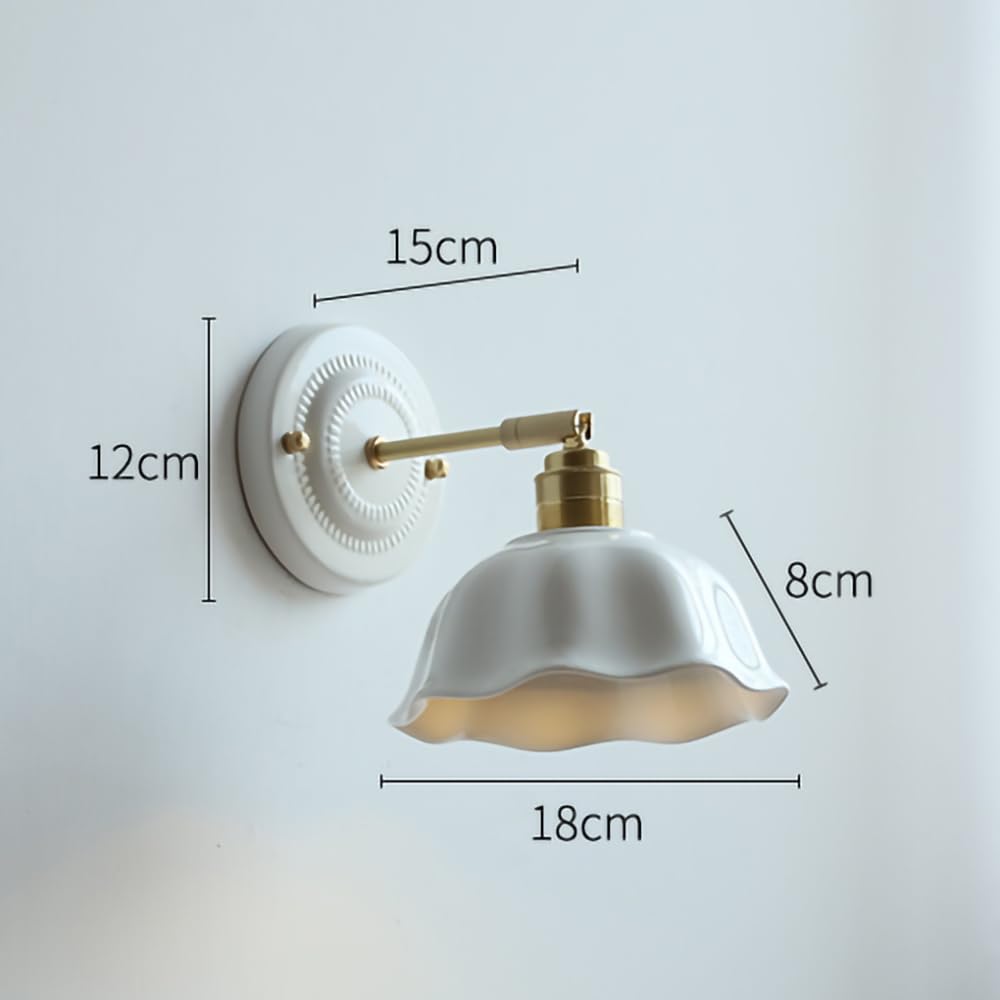 Lampada da Parete in Ceramica Smaltata E27 - Elegante Illuminazione per Sala da Pranzo, Comodino, Hotel, Scale, Angolo, scrivania, complemento d'arredo Moderno, Atmosfera Calda, a