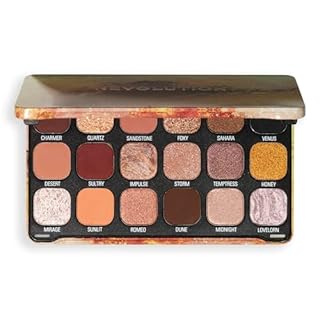 Revolution Beauty, Palette de Fards à Paupières Forever Flawless, 18 Teintes Pigmentées Mattes & Irisées, Végan & Sans Cruauté, Bronze