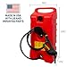 Scepter Duramax Flo ’N Go 14 Gallon Gas Caddy, 53 Liter Portable Fuel Tank and Fuel Transfer Pump with 10-Foot Hose for Lawn Mower, Farm, Marine, Commercial, and Home Use, Red
