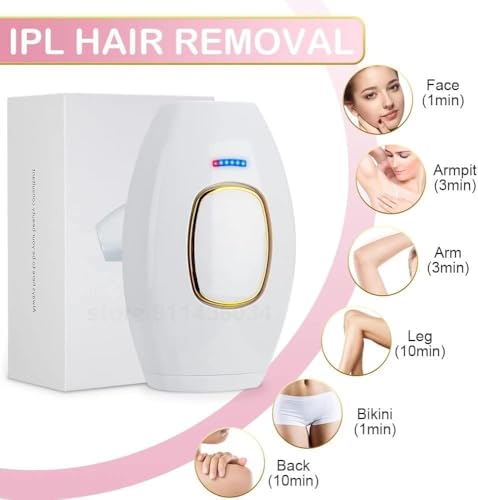 Image of IPL Hair Removal Handset for Women & Men - Painless Laser Hair Remover Machine for Permanent Hair Reduction on Face, Bikini, Underarms, Legs & Pubic Area - At-Home Epilator Device