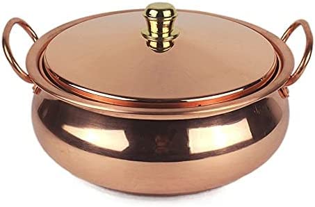 Ecoodisk 4L soup pot made of copper, handmade, copper, for gas and induction herds, 26 cm