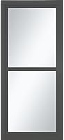 Larson 80 Split Fullview Graphite 36-in Storm Door with EasyVent Retractable Screen for Ventilation & Light