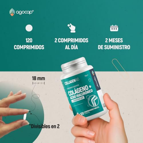 Miniatura 4 de Colágeno Hidrolizado Puro Ácido Hialurónico Enriquecido Con Coenzyme Q10, Dois Alta. Collagen Capsules 120 - Colágeno Grabado En España, Agocap Suministro Para 2 Meses