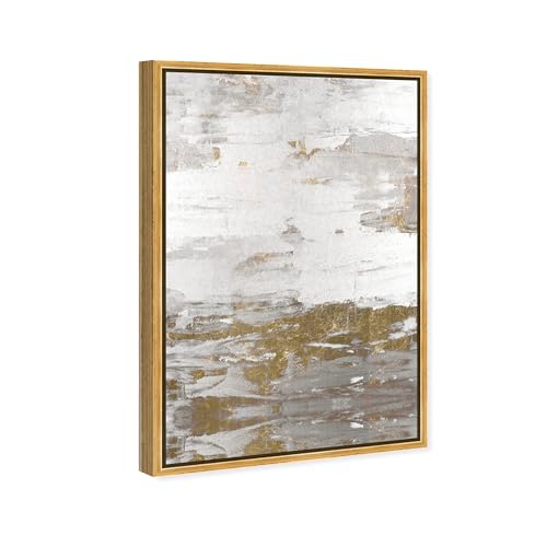 The Oliver Gal Artist Co. Abstract Framed Wall Art Canvas Prints 'Tall Sensation' Paint Home Décor, 36" x 54", Gold, White by The Oliver Gal Artist Co. - Image 2