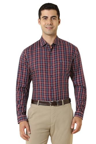 Image of Allen Solly Men's Small Check Casual Shirt | Regular Fit | Classic Pattern | Everyday Smart Casual Style