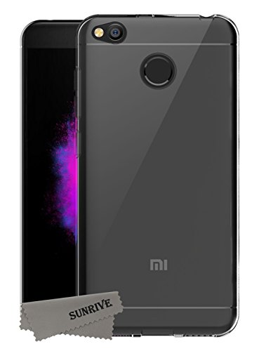 Sunrive Funda para Xiaomi Redmi 4X, Silicona Funda Slim Fit Gel Transparente Carcasa Case Bumper de Impactos y Anti-Arañazos Espalda Cover(TPU No Hay un patrón) + 1 x Lápiz óptico