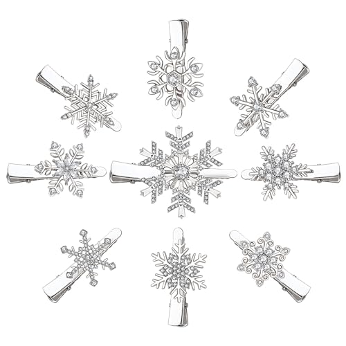 Horquillas de cristal de Navidad con pasadores de copo de nieve para fiesta de mujer