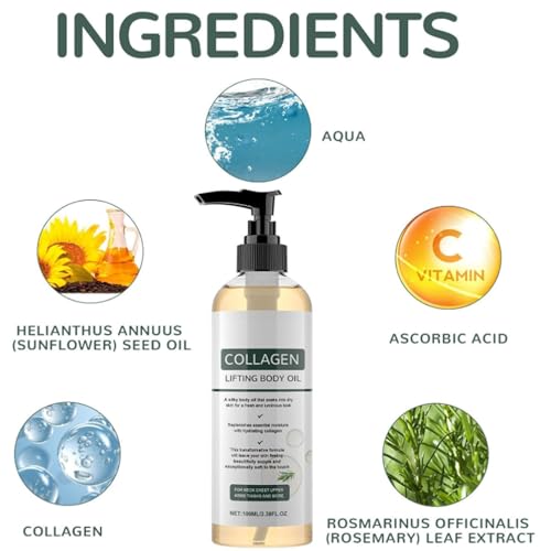 Orelvique Collagen Lifting Body Oil, Anti Aging Moisturizing Lifting Body Oil, Lightweight Fast-Absorbing Non-Greasy Moisturizer For Smooth Radiant Skin, For Women & Men (2pcs)