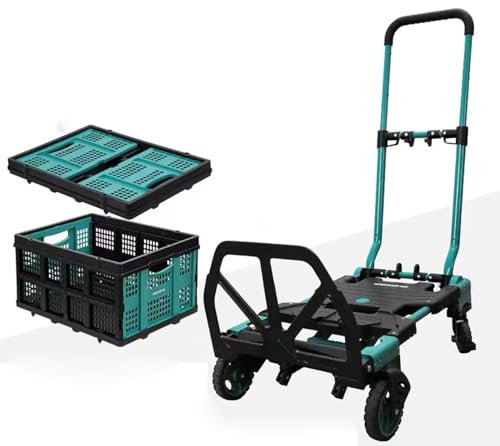 Carretilla plegable con cesta y ruedas, capacidad 330 lbs miniatura 1