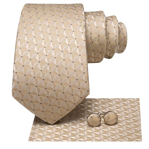Image of Hi-Tie Men 63inches Tie Set Extra Long Necktie Paisley Tie Pocket Suqare Cufflinks Big and Tall Men Tie