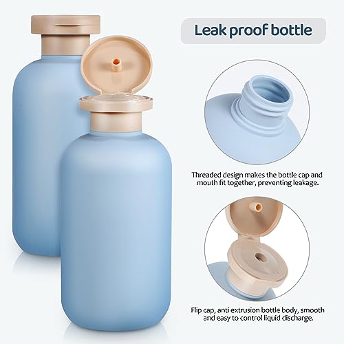 Image of Healeved 2pcs Travel Toiletries Bottles Leak Refillable Containers for Shampoo Lotion Stylish Each for Outdoor Adventures and Business Trips