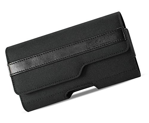 Krofel Pouch Cover Clip Holster For Samsung Galaxy S20 Fe/Galaxy A51 / Note 20 / Note 10+ / Iphone 12 Pro Max / 11 Pro Max/Lg Q70 / Oneplus 8T / Pixel 4A 5G / 4 Xl / 3A Xl (Fits W Slim Case On) #TOP6