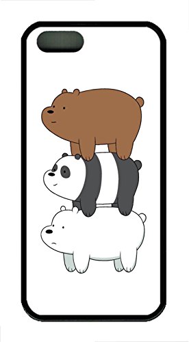 iPhone 5 Caso, iPhone 5S Casos – Carcasa de Goma Protectora para iPhone 5/5S We Desnudas Osos Pila Suave Antideslizante Negro Funda Bumper para iPhone 5/5S