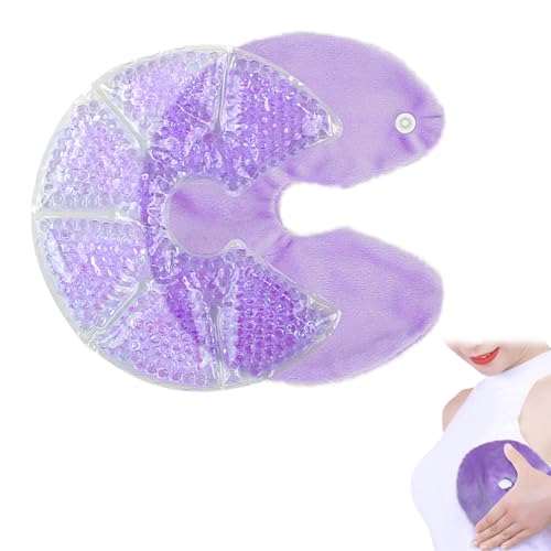 3-in-1 Kühlpads Brust Stillen,Heißes Kaltes Stillen Gel Pads,Brustpflege Kühlpads,Kühlpads & Wärmekissen für die Brust,Brusttherapie Pads,mit Weicher Stoff Zurück Fleece,Wiederverwendbar,Lila