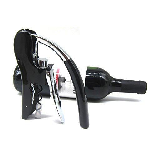 Best Utensils Professional Zinc Alloy Power Wine Opener Octopus Premium Rabbit Lever Corkscrew with Bonus Foil Cutter Waiter Bottle Openers Kit, Black - Image 3