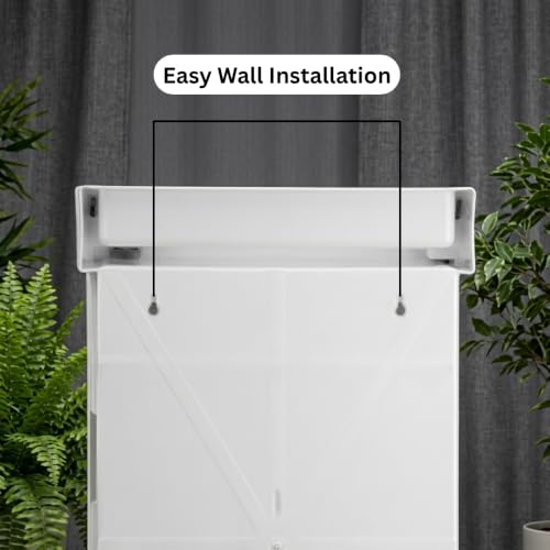 Image of BRANCO Rich Look Bathroom Cabinet with Mirror Premium Cabinet with Secure Storage | Storage Organiser | Strong Plastic Bathroom Shelves Wall Mounted | Mirror Cabinet and Durable Plastic | White