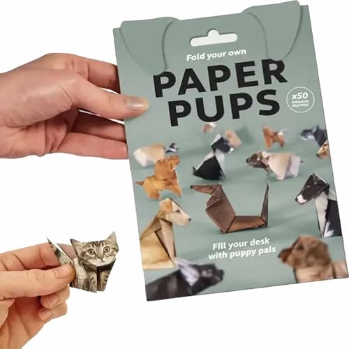 YUNFAN DIY Paper Cats,50pcs 3D Origami Kit,Sheets DIY Origami Paper to Fold Cute Cat Figures,Creative Origam Animal Kit,Fun Craft Activity for Adults,Desk Decoration & Gift for Pets Lovers (B)