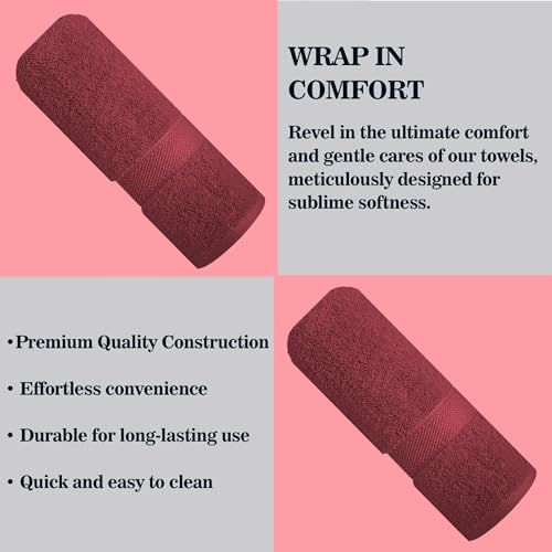 Image of Sulfar Cotton Face Towel 30x30 cm| 480 GSM Terry Ring Spun Soft & Highly Absorbent Hand Towel| Quick Dry Compact for Face, Gym & Travel| 30 x 30 Cm| Red Wine (Pack of 1)