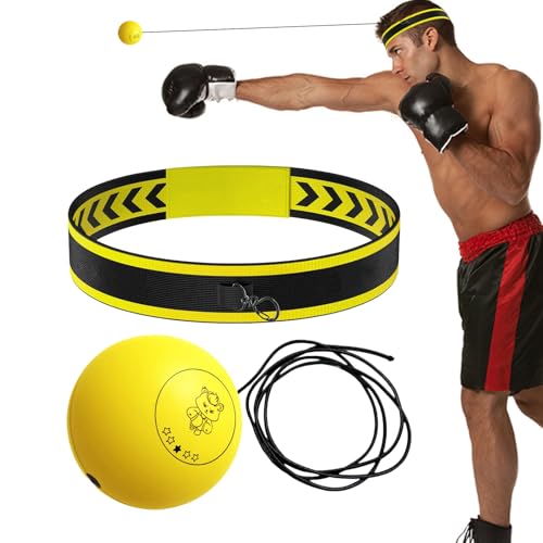 Banda reflectante para la cabeza, bola de perforación reflectante para principiantes, entrenador de coordinación de ojos de mano, engranaje fácil de configurar, amarillo/naranja/azul, ideal para