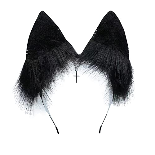 Image of VIGVAN Handmade Wolf Fox Ears Animal Cosplay Cute Head Accessories for Halloween