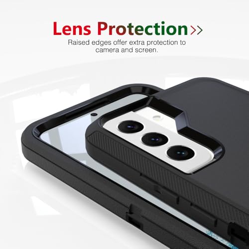 Image of Case for Galaxy S22 Plus, Heavy-Duty Tough Rugged Shockproof Drop Protective Cover Cases for Samsung Galaxy S22 Plus, Black