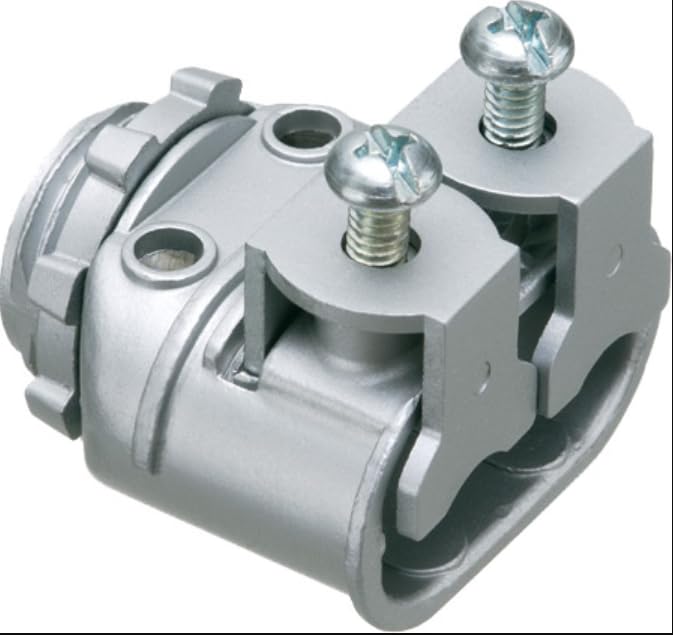 SG3838-ARL Zinc Die-Cast Saddle-Type Connector, 1/2 Inch Knockout, Spring Set Screw, Concrete Tight, Steel Cable Compatible, 5 Pack