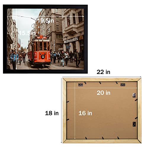 Golden State Art, Set Of 4, 16X20 Black Color Picture Frame - Sawtooth Hanger For Wall Display - Great For Wedding Photos, Family Portraits, Posters #TOP4