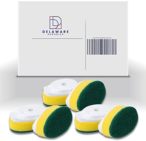 Delaware DURABLES Dish Wand Sponge Replacement Set - Dishwand Sponge Refills, Heavy Duty Sponge, Dish Sponge, Dishwashing Supplies, Kitchen Sponges, Dish Scrub, Scrubbing Pads - 6 Pieces Pack