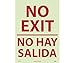 Sign, NO EXIT (BILINGUAL), 20X14, PS GLOW (2 Pack)