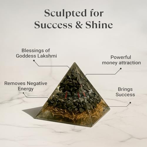Image of Astrotalk Pyrite Money Magnet Pyramid | Pyrite Stone Infused Vastu Pyramid for Wealth & Abundance | Vastu Items for Home & Office | Attracts Prosperity, Success & Positive Energy